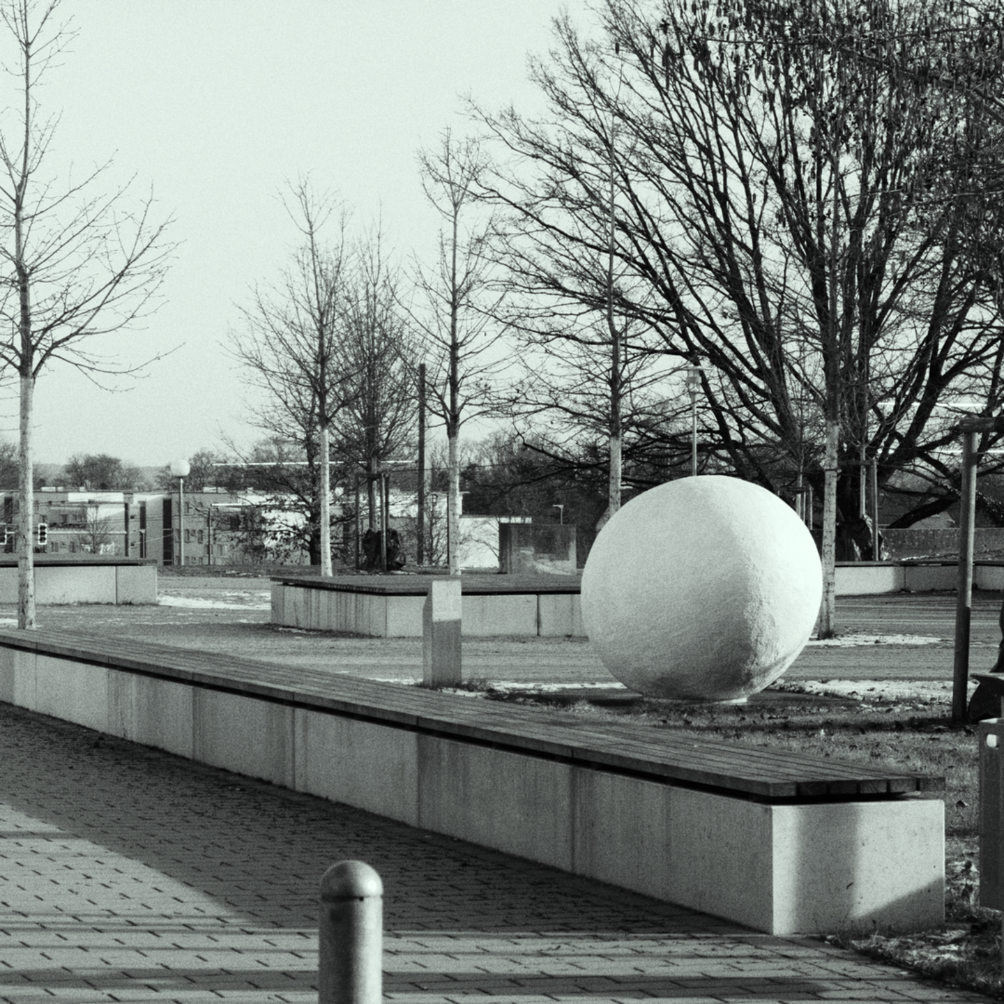 black white photo of a sculpture
